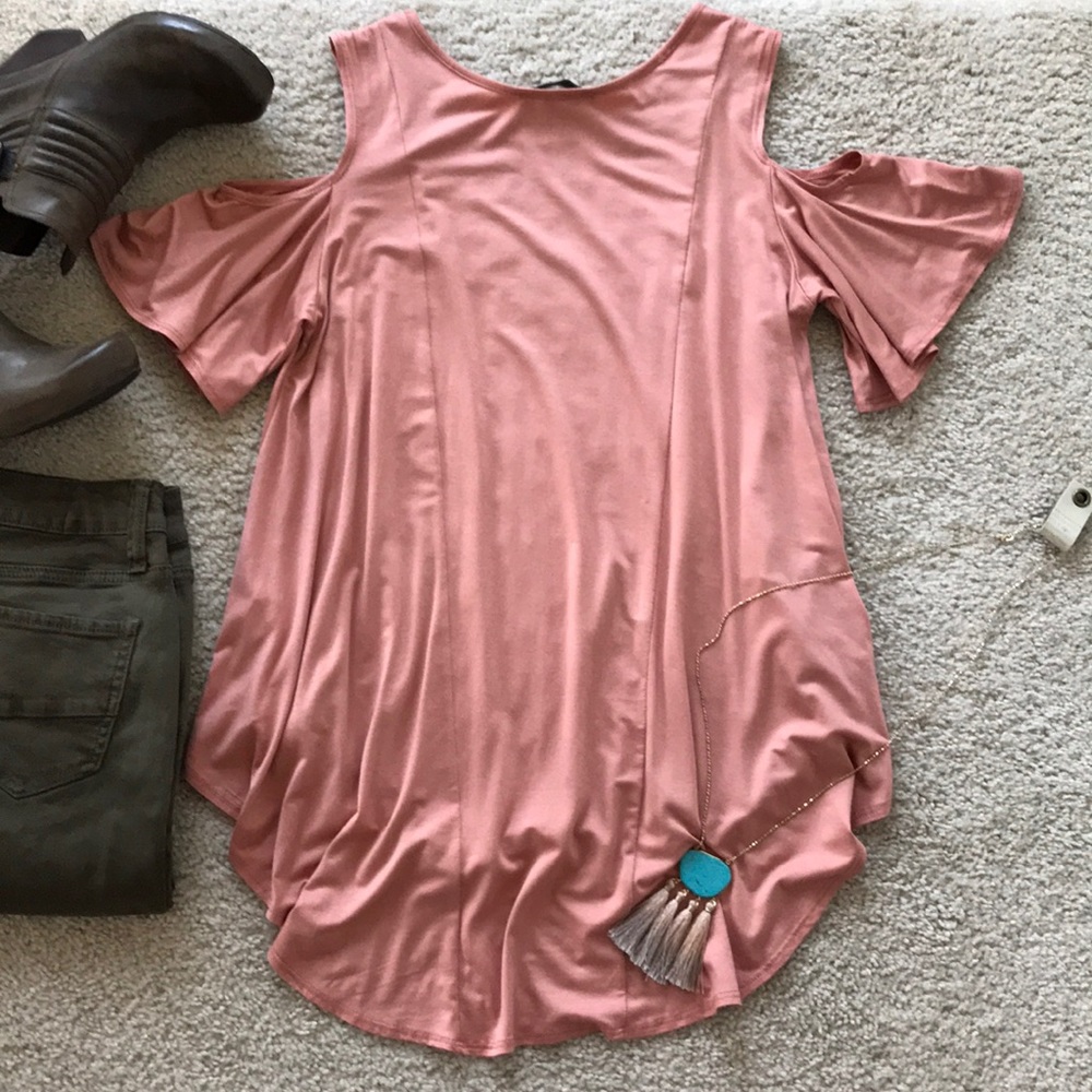 ♥️1 SMALL♥️Cold Shoulder Tunic Top - Picture 5 of 8